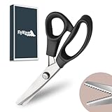 FlyWave Zickzackschere Stoffschere Set - Hochwertige Zackenschere für präzises Schneiden, Zick Zack Schneiderschere für Stoff, Papier, Leder und Bastelarb
