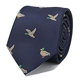 MENDEPOT Stockente Krawatte mit Enten-Krawatte, mit Box, Wildtiere, Marineblau, blau, M