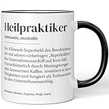 JUNIWORDS Tasse, Definition Heilpraktiker, Schwarz (7217263)
