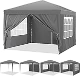 Pavillon Wasserdicht Faltpavillon 3x3 Pavillon Faltbar Zelt Gartenpavillon mit 4 S