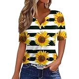 Damen Tshirt Stilvoll Lässig Tops Festival Casual Tuniken Locker Tops Aufdruck Sportshirt 3/4-Ärmel Locker Basic Sweatershirt Elegante Bluse Oversized Pullover Damen Unterhemden Baumwolle B