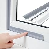 315 Zoll/8 m grau Fensterdichtung, schallisolierend, Zugluftstopper, Staubdichtung, für Fenster aus PU-Schaum, selbstklebend, geräuschdämpfend, winddicht, für Schiebefenster und unten an der Tü