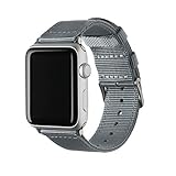 Archer Watch Straps - Nylon Uhrenarmband für Apple Watch - Grau/Edelstahl, 38/40/41