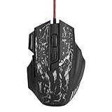 Zerone PC-Spiele USB verdrahtete Optische Spiel-Maus 7 Knopf 5 DPI Justage-Niveaus LED Optische Ergonomische M