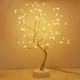 Kinamy LED Baum Lichter, LED Lichterbaum, Baum Licht Warmweiß Verstellbare Äste, 108 LED Baum Lampe Dekobaum Belichtet Baumbeleuchtung Innen Deko,USB/Batteriebetrieb