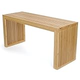BAM BOO BOX - Sitzbank aus Bambus - Holzbank für Esszimmer, Schlafzimmer, Badezimmer oder Küche - 90 x 33 x 43 cm - Bank ohne L