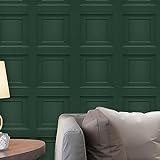 Greenyre 3D-Effekt-Wandpaneele Holzvertäfelung Strukturierte Tapete Geprägte Tartan Tapete Neutrale Art Deco für Wohnzimmer Feature Wand Schlafzimmer Decken（Grün）