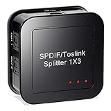 lehua Digital Optisch Audio 1X3 Splitter,Digitaler SPDIF TOSLINK Optisch Faser Audio Splitter,1 in 3 Aus, für Blue-Ray DVD HDTV
