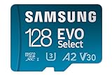 Samsung EVO Select (2021) microSD-Karte + SD-Adapter, 128 GB, Speicherkarte für Smartphone und Tablet, UHS-I U3, Full HD, 130 MB/s Lesen, MB-ME128KA/EU