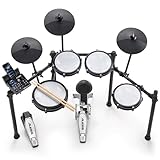 Alesis Nitro Max Kit Elektronische Schlagzeug mit Quiet Mesh Pads, 10' Dual Zone Snare, Bluetooth, 440+ authentische Sounds, Drumeo, USB MIDI, Kick