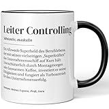 JUNIWORDS Tasse, Definition Leiter Controlling, Schwarz (7223381)