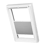 Ventanara® Dachfenster Waben Plissee ohne Bohren passend für Velux Fenster Plisseerollo Faltrollo verspannt Klebemontage (C04, Grau Tageslicht)