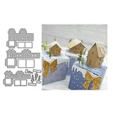Sredwtk 2set 3D Haus Stanzschablonen Weihnachten Cutting Dies Weihnachten Papierbasteln Schablonen für Scrapbooking, Fotoalbum, Karte, Papier Dekoration, Geschenk