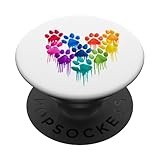 Herzform Aquarell Katzenpfote PopSockets Klebender PopGrip