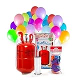 Party Factory Helium Ballongas für 30 Luftballons inkl. 30 Ballons B
