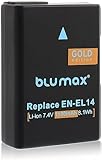 Blumax Akku 1100mAh ersetzt Nikon EN-EL14 EN-EL14a D5300 D5100 D5300 D5500 D3100 D3200 D3300 D3400 P7800 P7700 P7100 P7000