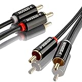 SEBSON Cinch Audio Kabel 0,5m, 2 zu 2 Cinch Stecker RCA, AUX Audio Kabel für Stereoanlagen, Verstärker, Heimkino und HiFi Anlag