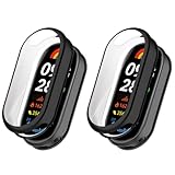 Niboow Hülle [2-Stück] Kompatibel mit Xiaomi Smart Band 9 (Xiaomi Mi Band 9), mit Kratzfest ​Displayschutzfolie, Soft TPU Stoßfestes Schutzhülle Kompatibel mit Xiaomi Smart Band 9 - Schwarz + Schw