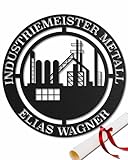 Zunftzeichen Industriemeister Metall – Metallschild, Wanddekoration, Symbol für Metallverarbeitung, Ideal für Fertigungshallen & Technikbüros, Personalisiertes Geschenk für Metallurgie-Exp