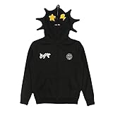 Hip-Hop Zip up Hoodie Print Design Sweatshirt Mit Kapuze Frauen Grunge 2023 Y2k Kleidung Vintage Harajuku Hoodies, Schwarz, XL