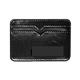 TABKER Geldbörse MenWallet Small Leather Magic Wallet with Coin Purse Men Mini Wallet Money Bag Credit Card Clip Clip Cash Wallet (Color : Black)
