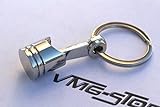 VmG-Store Motor Kolben Chrom Schlüsselanhänger 3D Chrom Motor Schlüssel Tuning Auto Felg
