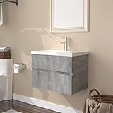 Furniture-sets Waschbeckenunterschrank mit Einbaubecken grau Sonoma H