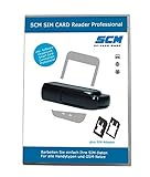 SCM SIM Card Reader Professional - SIM Card Stick schwarz uTrust Token Standard Plus Software für Handynutzer um Daten auf der GSM SIM Karte am PC zu bearbeiten (schwarz)