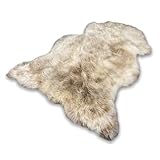 Cownature Premium Lammfell Beige Meliert - 100-110cm - Teppich Schlafzimmer & Bettvorleger - Deutscher Lammfell Echt Fell Teppich aus ökologischer Gerbung - Dekofell Fellteppich vom regionalen B