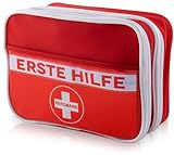 Erste Hilfe Set, deutschsprachig + Notfalltasche, Erste Hilfe Tasche, Notfall-spezifischer Inhalt - Wandern, Reise, Zuhause, Pflaster, Strip