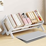 JXCCA Desk Shelf, Bücherregal für Schreibtisch, Bambusmaterial, Struktur Ist Stabiler, Einfache Installation, Weiß/originalfarbe/wenge-Farbe, L 33/40/ 50