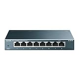 TP-Link TL-SG108 8-Port Gigabit Netzwerk Switch (Plug-and-Play, 8* RJ-45 LAN Ports, Metallgehäuse, IGMP-Snooping, unmanaged, lüfterlos) b
