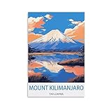 KmoNo Mount Kilimanjaro Tansania Vintage Reiseposter 40 x 60 cm Poster Dekor Malerei Leinwand Wandkunst Wohnzimmer Poster S