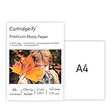 Cartridgeify Inkjet Hochglanz-Fotopapier A4 130 g/m², 120 Blatt, für Canon HP Epson Brother Tintenstrahldrucker…