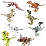 Iso trade - dinosaures du jurassique, briques compatibles avec les grandes marques - set 8 dinosaures avec 85 b
