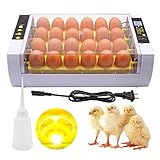 ZZenSmot Inkubatoren für 24 Eier, Digitale Geflügelbrutmaschine, mit automatischem Wender, LED-Kerze, Drehen und Temperaturregelung, für Hühner-Enten-Vogel-W