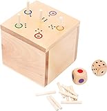 small foot Würfelspiel 6 raus in der Box, aus Holz, schnell erlerntes Würfelspiel mit zwei Würfeln, ab 5 Jahren, 6558