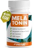Melatonin 365 Tabletten (24 Monate) - 0,5 mg bioaktives Melatonin pro Tag (1/2 Tablette) - Optimal hochdosiert - Laborgeprüft - Ohne unerwünschte Zusatzstoff - Made in Germany - 100% veg