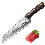 Fubinaty Kochmesser Japanisches Kiritsuke Messer Handgefertigtes geschmiedetes Kochmesser hoher Kohlenstoffstahl Küche Fleischbeil mit Full Tang Holzg