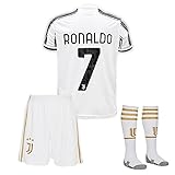 MODAMİT Kinder Trikot Juve Heim Ronaldo #7, Mit Kurz und Socken (128,Ronaldo,Heim)