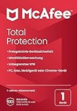 McAfee Total Protection 2024, 1 Gerät | Antivirus, VPN, Passwort-Manager, Mobil- und Internetsicherheit | PC/Mac/iOS/Android|1-Jahres-Abonnement | Zustellung p