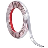WoStick 3M Flexible Zierleisten Selbstklebend | Silber Deckenleisten Selbstklebend | 3D-Dekorative Wandleisten für Boden, Aufkantung, Fliesenkante und Eckendek
