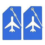 2 Stück Kofferanhänger, Silikon-Gepäckanhänger mit Namensausweis, helle Farben Gepäckanhänger zum schnellen Finden der Reisetasche (blau)