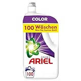 Ariel Flüssigwaschmittel Waschmittel, 100 Waschladungen Color+, Kraftvolle Fleckenentfernung Schon Ab Der 1. W