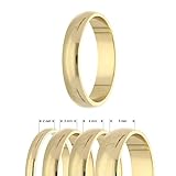 Treuheld® Ring aus 925 Sterling Silber | Gold | Ringgröße 58 | Breite 5mm | Damen & Herren | glänzend | Freundschaftsring Verlobungsring Ehering