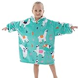 Übergroße Hoodie Blanket für Kleinkinder 2–6 Jahre, Junge Mädchen Sherpa Decken Sweatshirt mit Tasche, Süßes Warmer Pullover Tragbare Decke Eine Größe für Kindergartenk