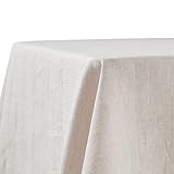 Tischdecke Leinen | Leinen-Tisch-Decke aus 100% Leinen-Stoff | Tischtuch Boho Tisch-Deko modern für Esstisch | Natur Beige 140x220