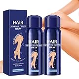 Hair Removal Cream Spray, Haarentfernungsspray, Schmerzlose Körper-Haarentfernungs-Spray für Beine, Hände, Unterarm-Rücken, Intim Enthaarungscreme für Frauen und Männer (2 Stöcke)