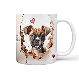 Hunde-Tasse: Liebe zum Haustier | Kaffee-Tasse | Geschenk für Hundeliebhaber Hundebesitzer | Haustierliebe | Geschenkidee | Keramik 330ml (Deutscher Boxer)