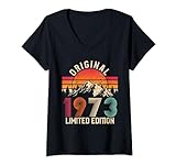 Damen Legendary Original 51th years Vintage 1973 Birthday Gifts T-Shirt mit V